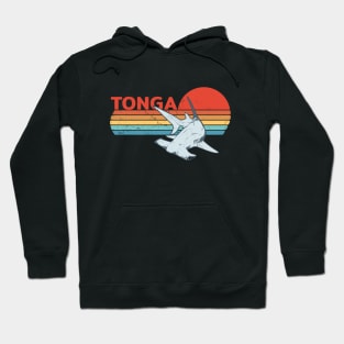 Hammerhead Shark Kingdom of Tonga Vintage Travel Design Hoodie